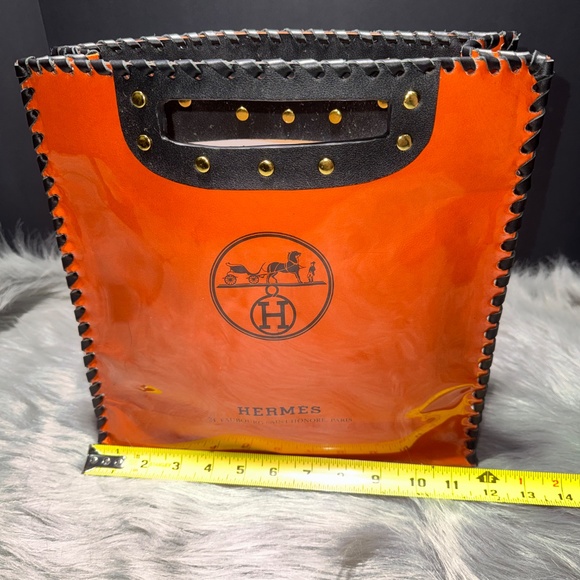 Authentic Hermes Shopping bag covered in PVC with handles and strap - Picture 7 of 7